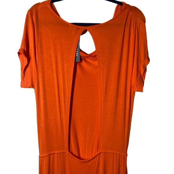Zingara Orange Maxi Dress Cover Up with Back Cut Out NWT - Picture 5 of 9